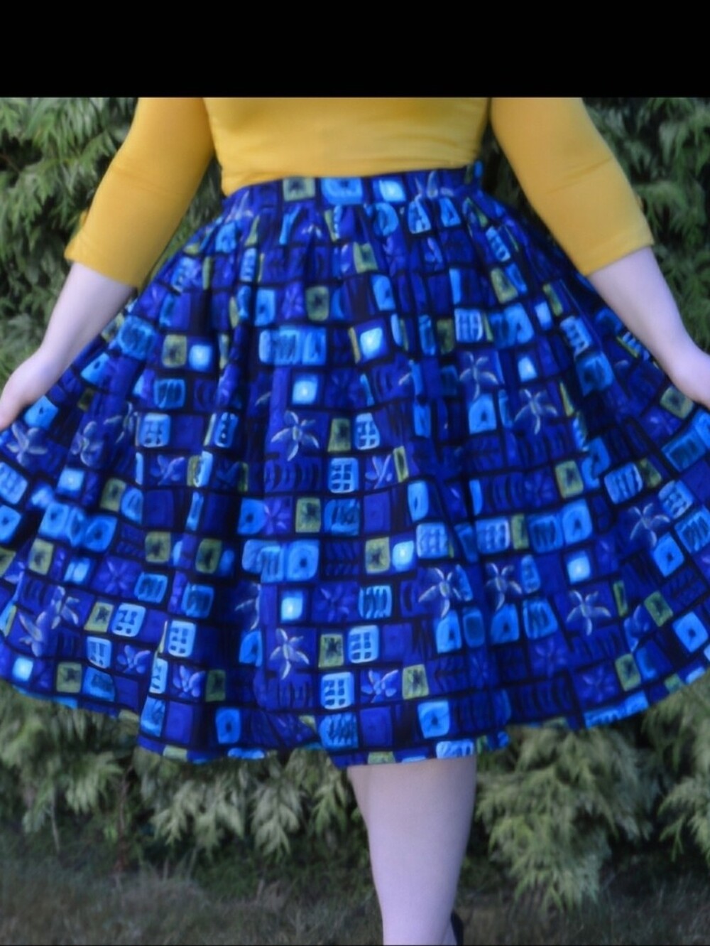 Collectif Vintage Navy Blue Tiki Circle Skirt NWT SZ 3XL